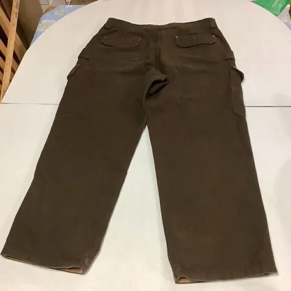 Duluth Trading Co Cargo Canvas Work Pants Brown Size 38x30 - Picture 5 of 9